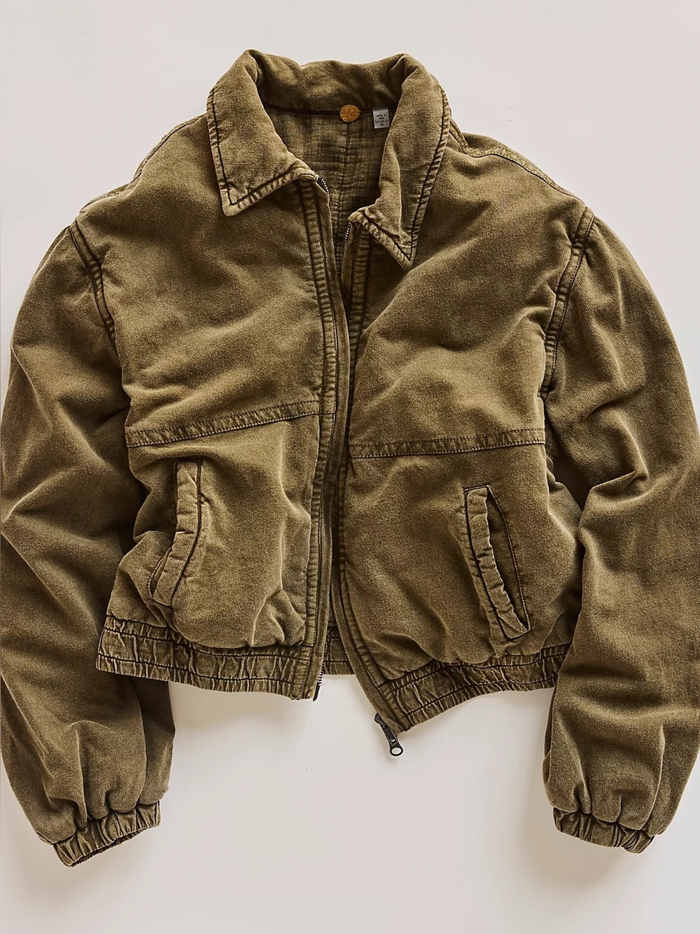 Free people FP One Birdie Washed Jacket olive green
